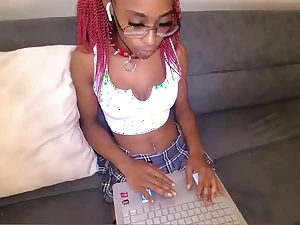 Stepbrother inefficiently fucks ebony schoolgirl probe medley